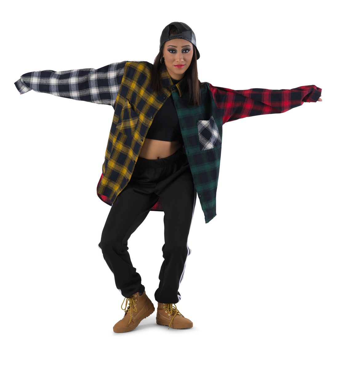 COLORBLOCK PLAID FLANNEL SHIRT