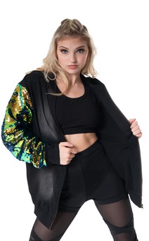 Click for more information about Distressed Sequin Sleeve Hoodie